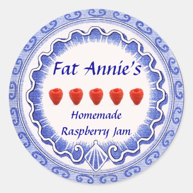 Raspberry Jam Label Runder Aufkleber (Vorderseite)