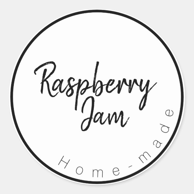 Raspberry Jam Label Runder Aufkleber (Vorderseite)