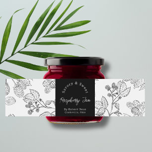 Raspberry-Jam-Wrap-around-Etikett für hausgemachte Wasserflaschenetikett