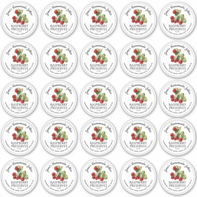 Raspberry Jelly 2.5" Wide Mouth Mason Jar Lid Aufkleber (Vorderseite)