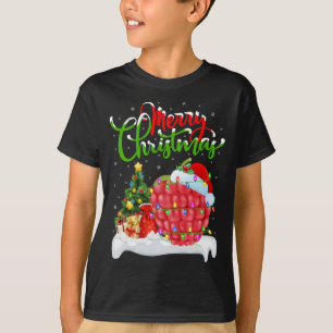 Raspberry Lover Xmas Lighting Santa Raspberry Chri T-Shirt