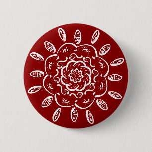Raspberry Mandala Button