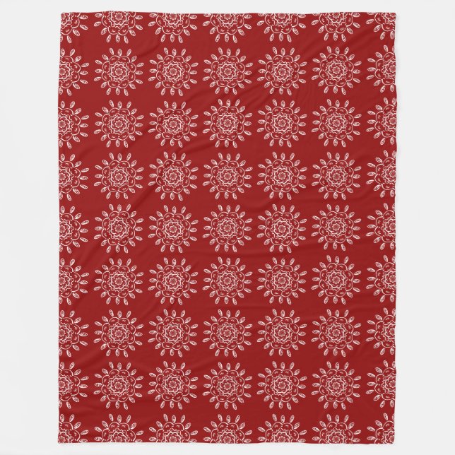 Raspberry Mandala Fleecedecke (Vorderseite)