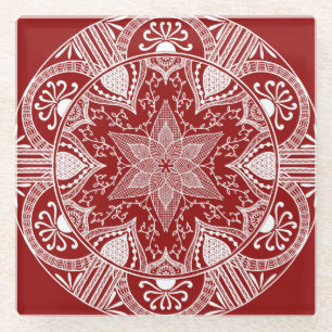 Raspberry Mandala Glasuntersetzer