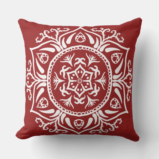 Raspberry Mandala Kissen (Vorderseite)