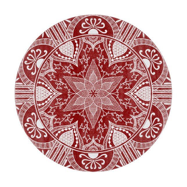 Raspberry Mandala Schneidebrett (Vorderseite)