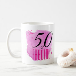 Raspberry Paint Splash Design 50 & Fabulous Party Kaffeetasse