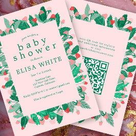Raspberry Patch Niedlich CUSTOM QR Code BABY SHOWE Einladung