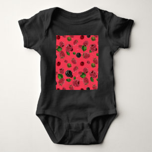 Raspberry Pattern Baby Strampler