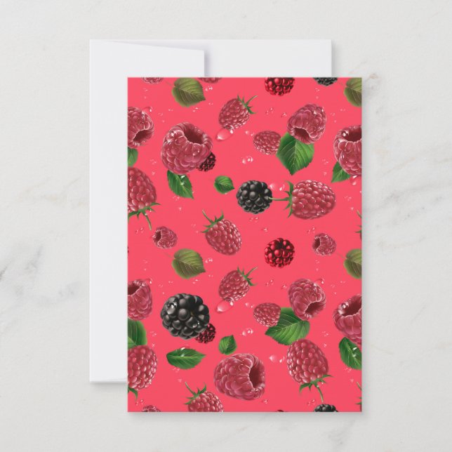 Raspberry Pattern Dankeskarte (Vorderseite)