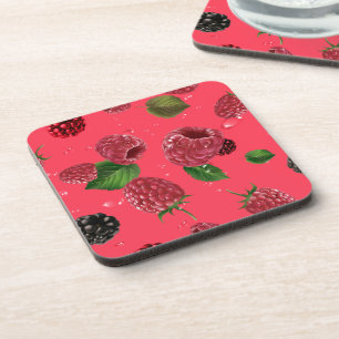 Raspberry Pattern Getränkeuntersetzer