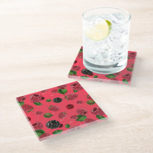 Raspberry Pattern Glasuntersetzer