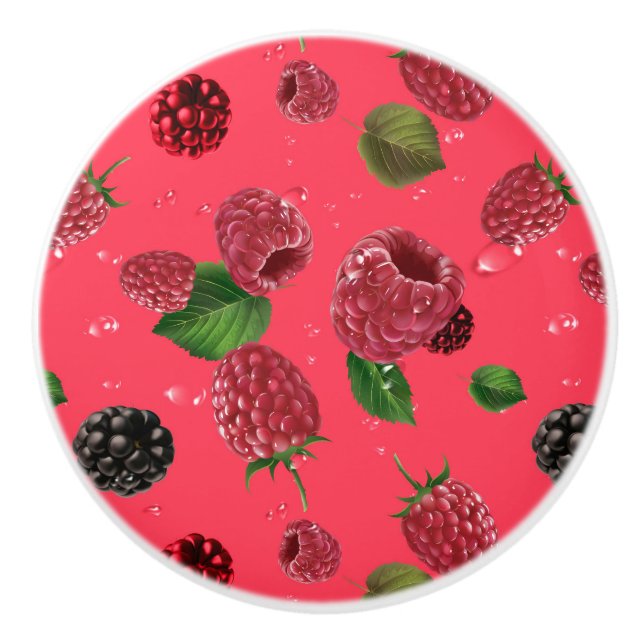 Raspberry Pattern Keramikknauf (Vorderseite)