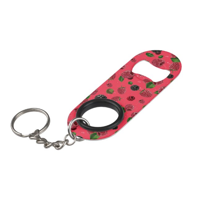Raspberry Pattern Mini Flaschenöffner (Vorderseite Schrägansicht)