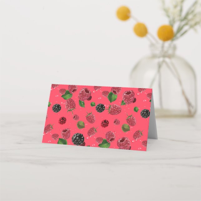 Raspberry Pattern Platzkarte (Rückseite)