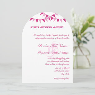 Raspberry Pink Bunting Pennant Wedding Einladungen