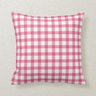 Raspberry Pink Gingham Kariert Prüfmuster Kissen