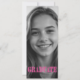 Raspberry Pink Modern Graduation Announcement Card Einladung