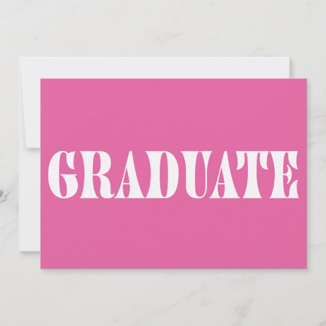 Raspberry Pink Modern Graduation Party Invitation (Vorderseite)