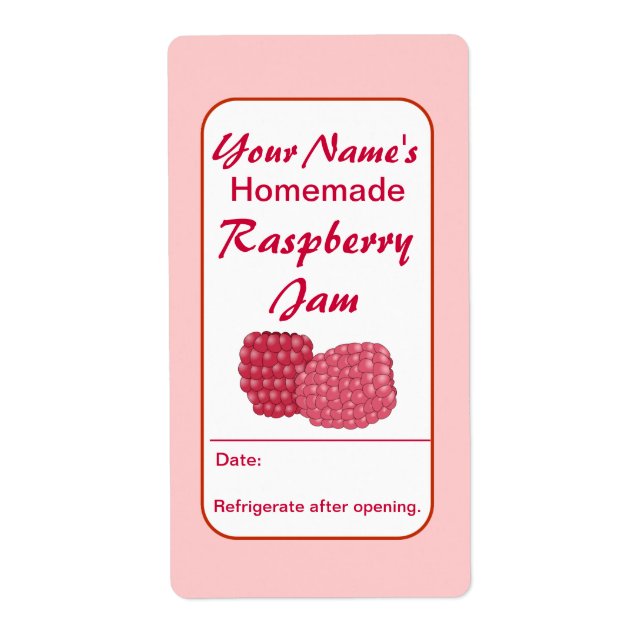 Raspberry Preserve Custom Jam Jar Labels (Vorne)