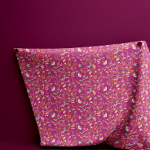 Raspberry Red Boho Blume und Vögel