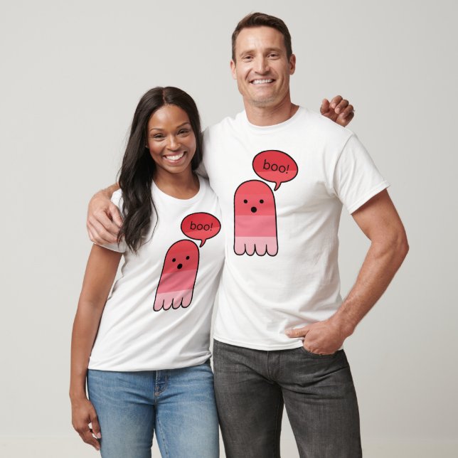 Raspberry Red Boo Ghost T-Shirt (Unisex)