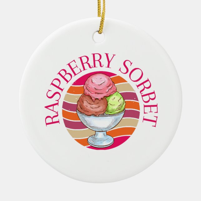 Raspberry Sorbet Keramik Ornament (Vorne)