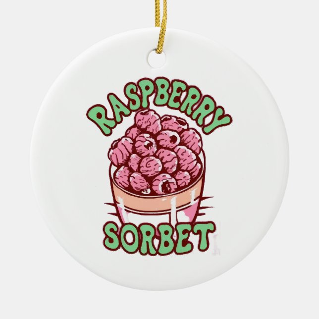 Raspberry Sorbet Keramik Ornament (Vorne)