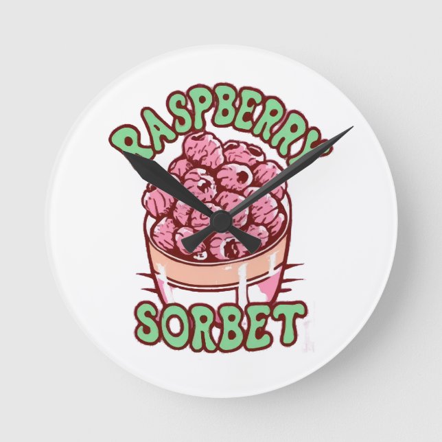 Raspberry Sorbet Runde Wanduhr (Vorderseite)