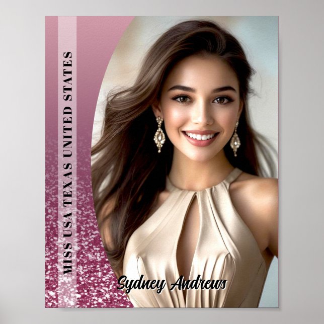 Raspberry Sparkle Custom Pageant Poster Print (Vorne)