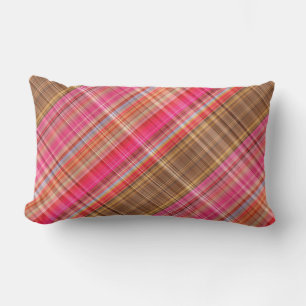 Raspberry Tartan Kariert Lumbar Pillow Kissen Für Draußen