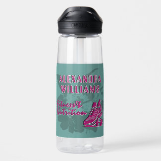Raspberry Teal Flourished Fitness & Ernährung Trinkflasche