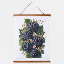 Raspberry Temptation - Juicy Berry Bouquet Wandteppich Mit Holzrahmen