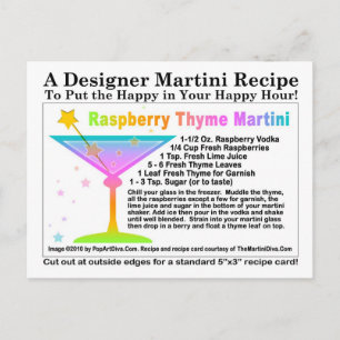 Raspberry Thyme Martini Rezept Postkarte