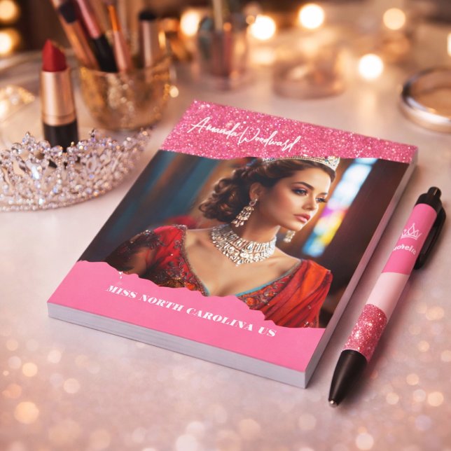 Raspberry Twist Crowning Pageant Custom Notepad Notizblock (Throw a twist into your pageant marketing with our berry twist autograph collection, notepad and pen)