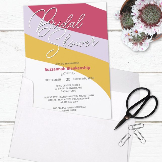 Raspberry Violet Honey Horizontal Streams Einladung (Von Creator hochgeladen)