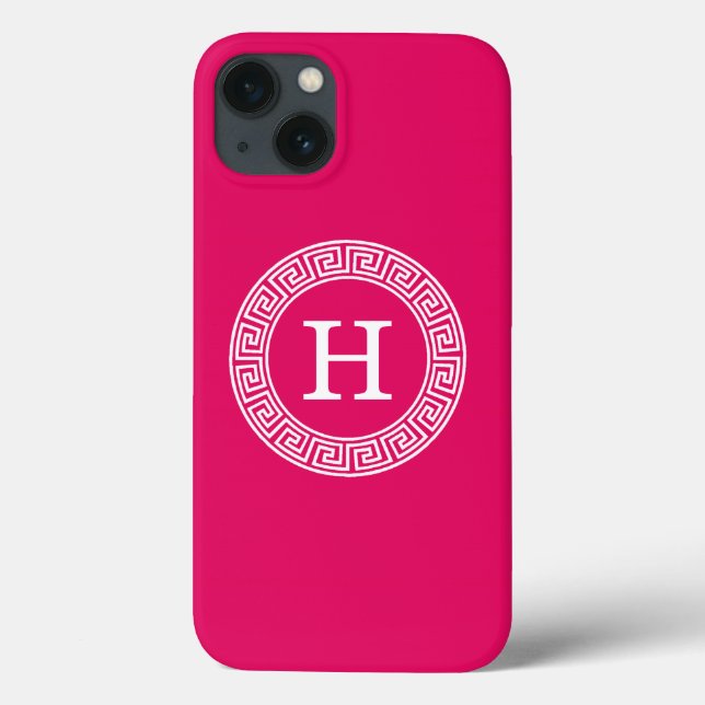 Raspberry Welch erste Monogramm für den griechisch Case-Mate iPhone Hülle (Rückseite)