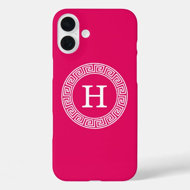 Raspberry Welch erste Monogramm für den griechisch Case-Mate iPhone Hülle (Rückseite)