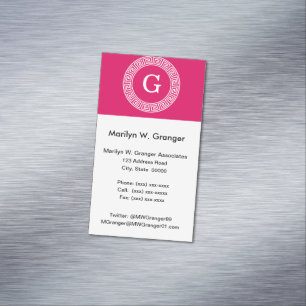 Raspberry Welch erste Monogramm für den griechisch Magnetische Visitenkarte