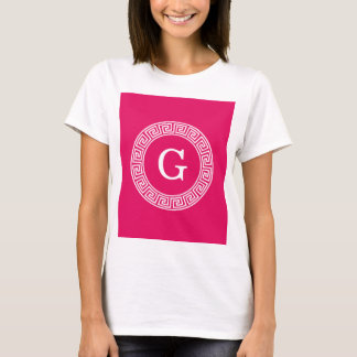 Raspberry Welch erste Monogramm für den griechisch T-Shirt