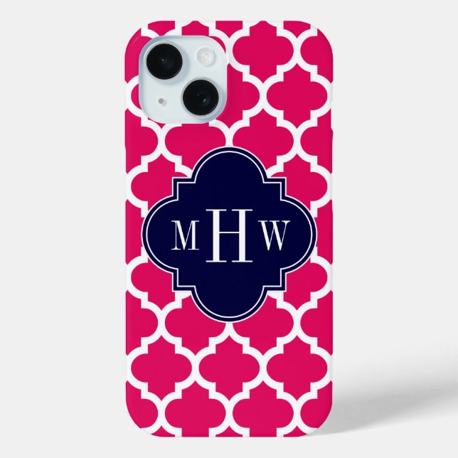 Raspberry Welch marokkanischer Navy 3 erstes Monog Case-Mate iPhone Hülle (Rückseite)