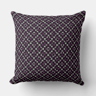 Raspberry White Black Weave Muster Kissen