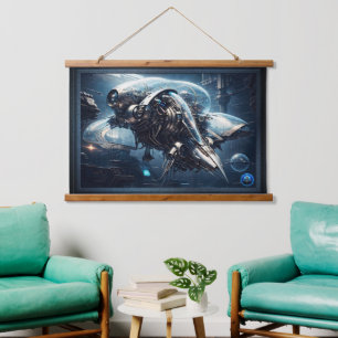 Raspian Dynamorph Drone AI Art von Xzendor7 Wandteppich Mit Holzrahmen