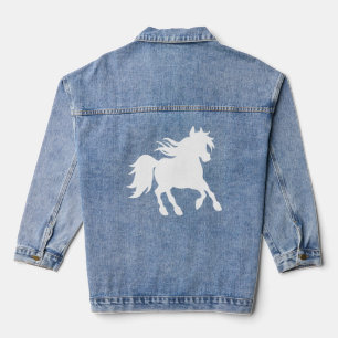 Rasse Hengst mit Wehmane bei Sonnenuntergang Jeansjacke
