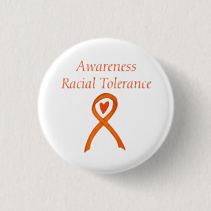 Rassentoleranz Orange Awareness Ribbon-Button Button