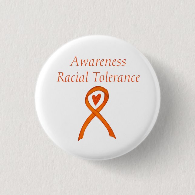 Rassentoleranz Orange Awareness Ribbon-Button Button (Vorderseite)