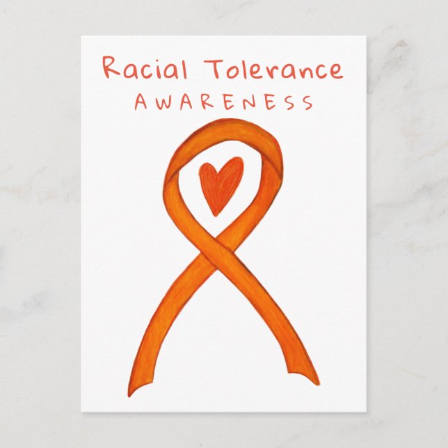 Rassentoleranz Orange Awareness Ribbon Postkarten (Vorderseite)