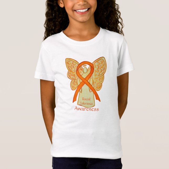 Rassentoleranz Orange Awareness Ribbon Shirt (Vorderseite)
