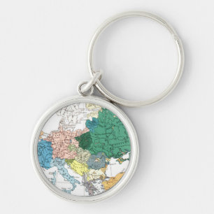 Rassische Karte von Europa Schlüsselanhänger