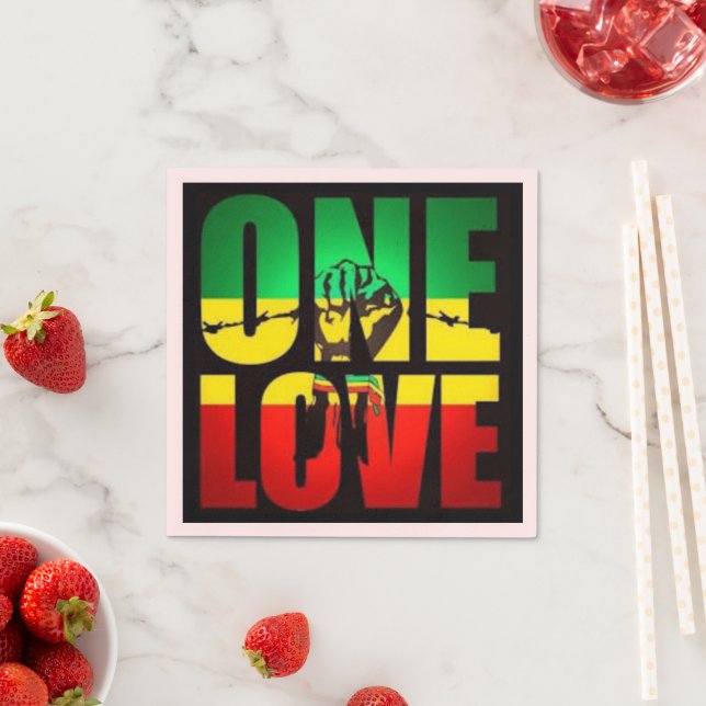 Rasta 1 Liebe T - Shirt Postcard Kaffee Tasse Serviette (Beispiel)